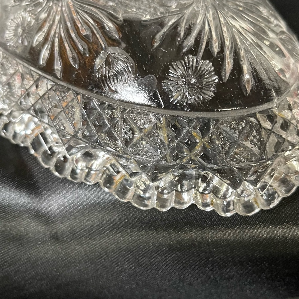 Vintage Indiana Glass Company/ EAPG Horsemint Clear Glass Oval Pickle Bowl. EUC - Picture 11 of 13